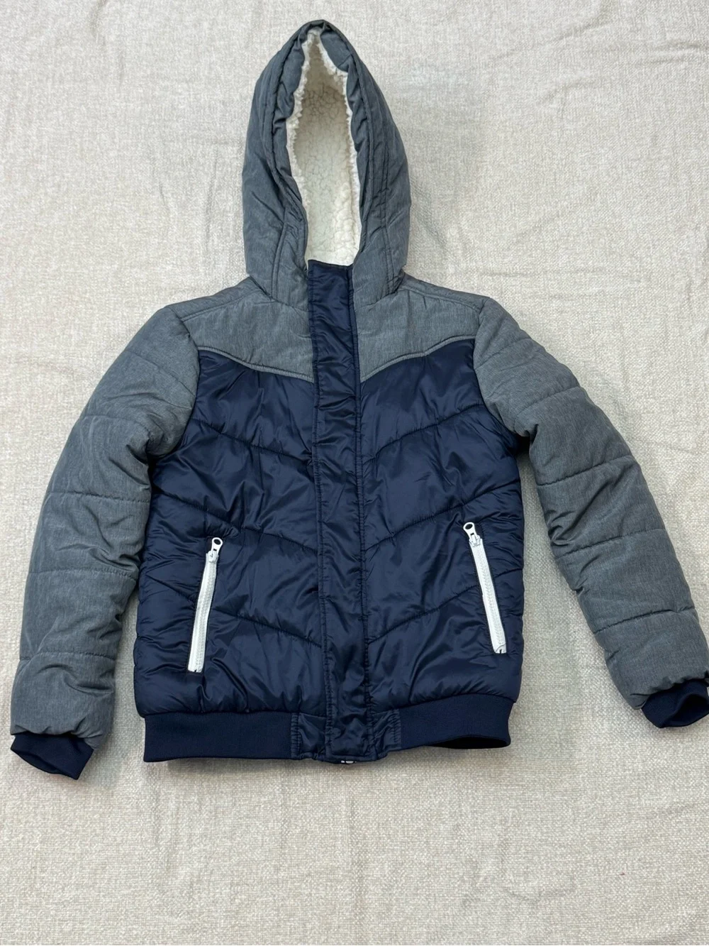 North Zone Sherpa Lined Puffer Hooded Jacket Kids 14 Gorpcore Winter Coat